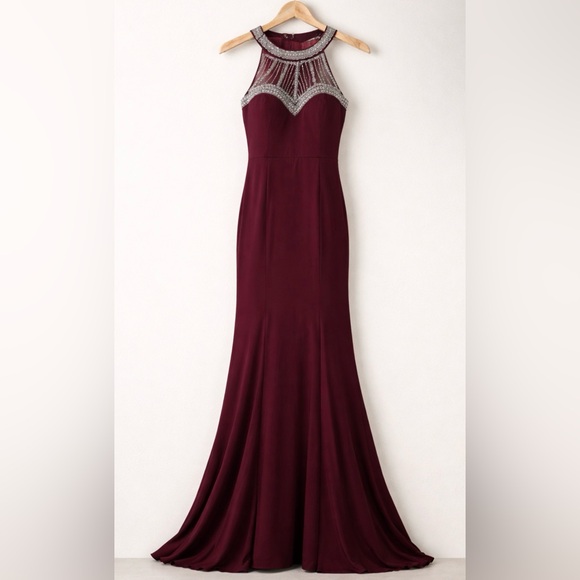 Dresses & Skirts - TLC Say Yes To The Prom Burgundy Embellished Formal Prom/Wedding Dress, Size XS